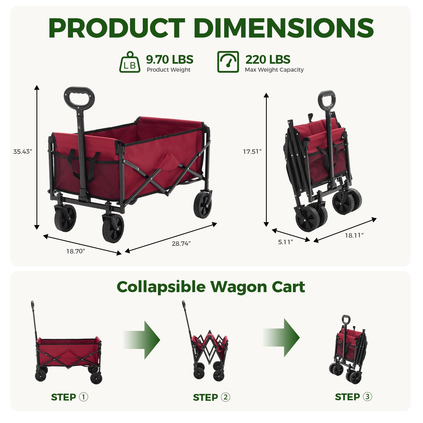 DUMOS detachable 360-degree wheel detail benefit: smooth steering on terrain