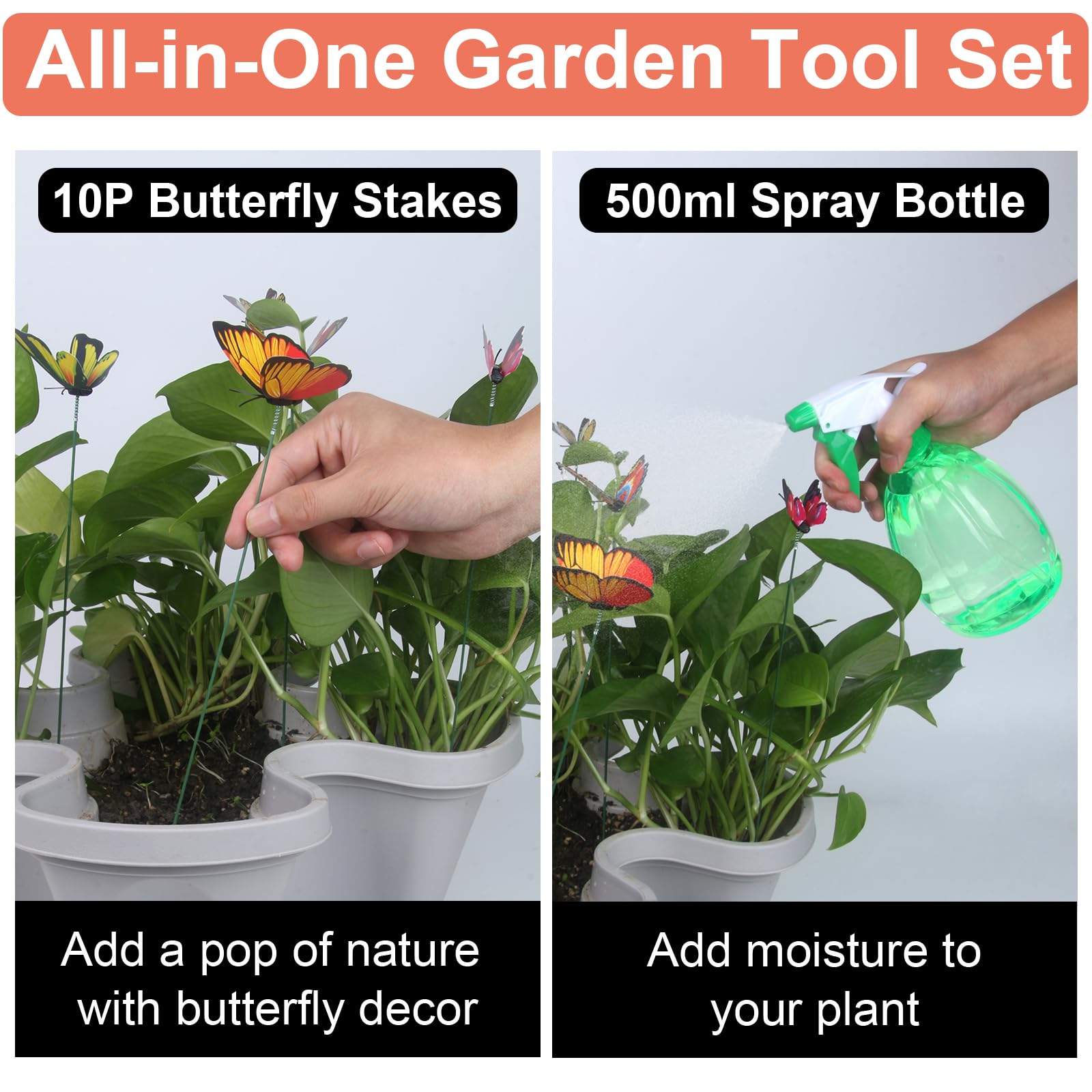 DUNCHATY planted tiers with herbs demonstrating organized multi-level growing