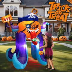 dunfack close-up of pirate pumpkin head showing detailed design and mood