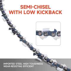 Dunhil chains held in hand to show scale and easy handling for quick replacement
