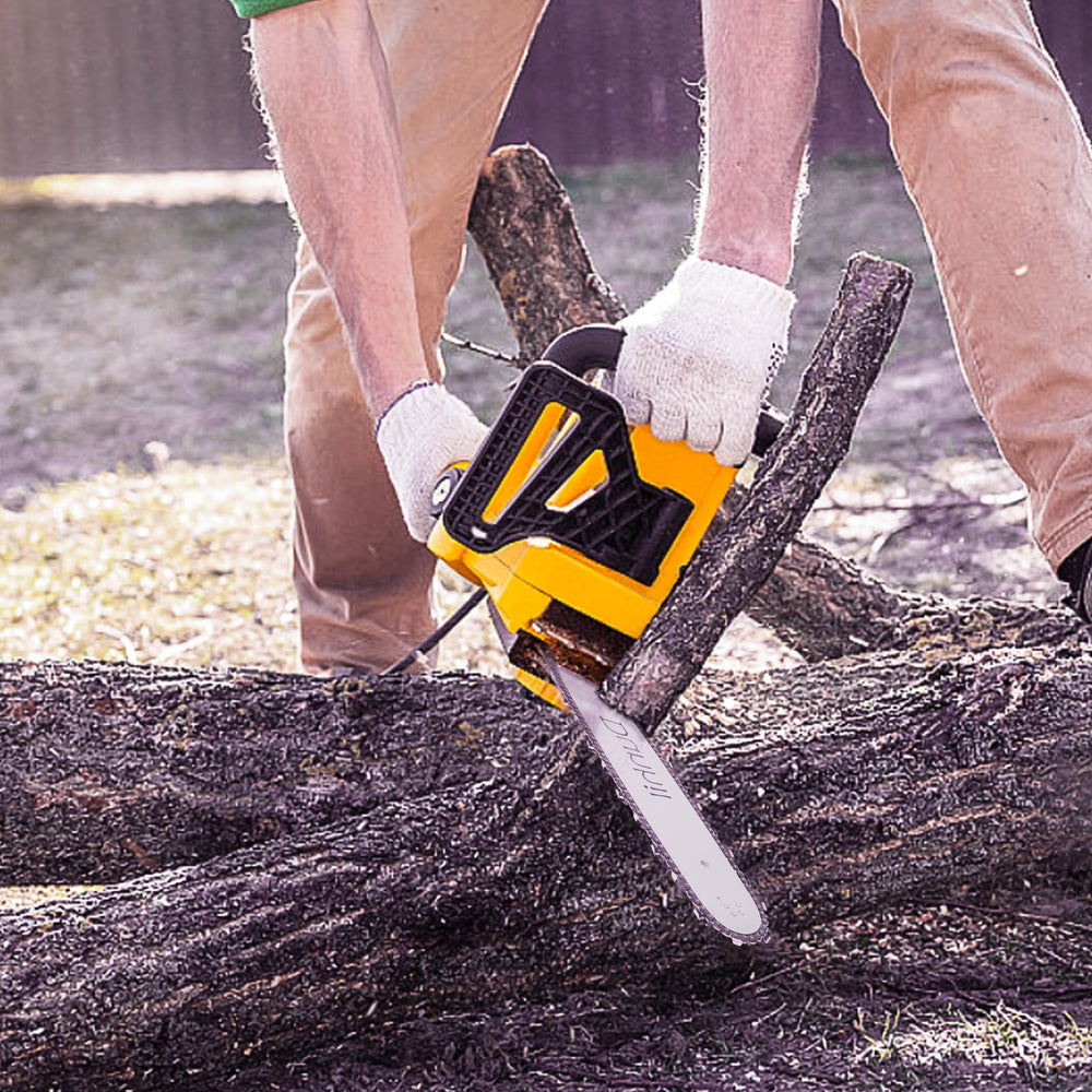 Dunhil chain in use cutting firewood outdoors highlighting reliable performance