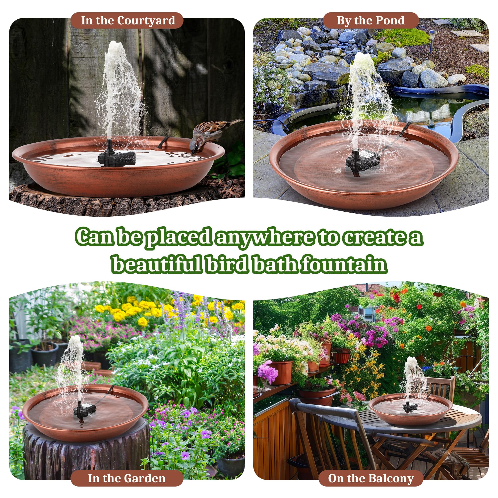 Dunkive birdbath styled in garden setting creating a peaceful outdoor focal point