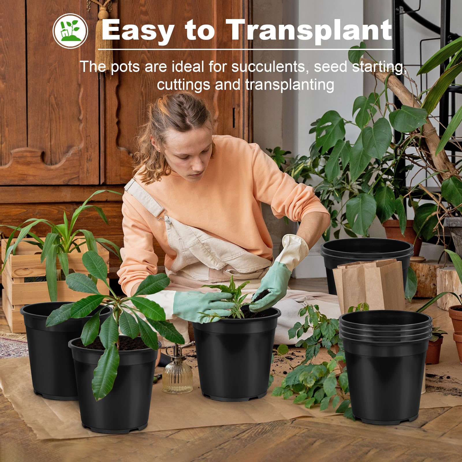 DUNPUTE pots staged on a patio demonstrating versatile indoor-outdoor use