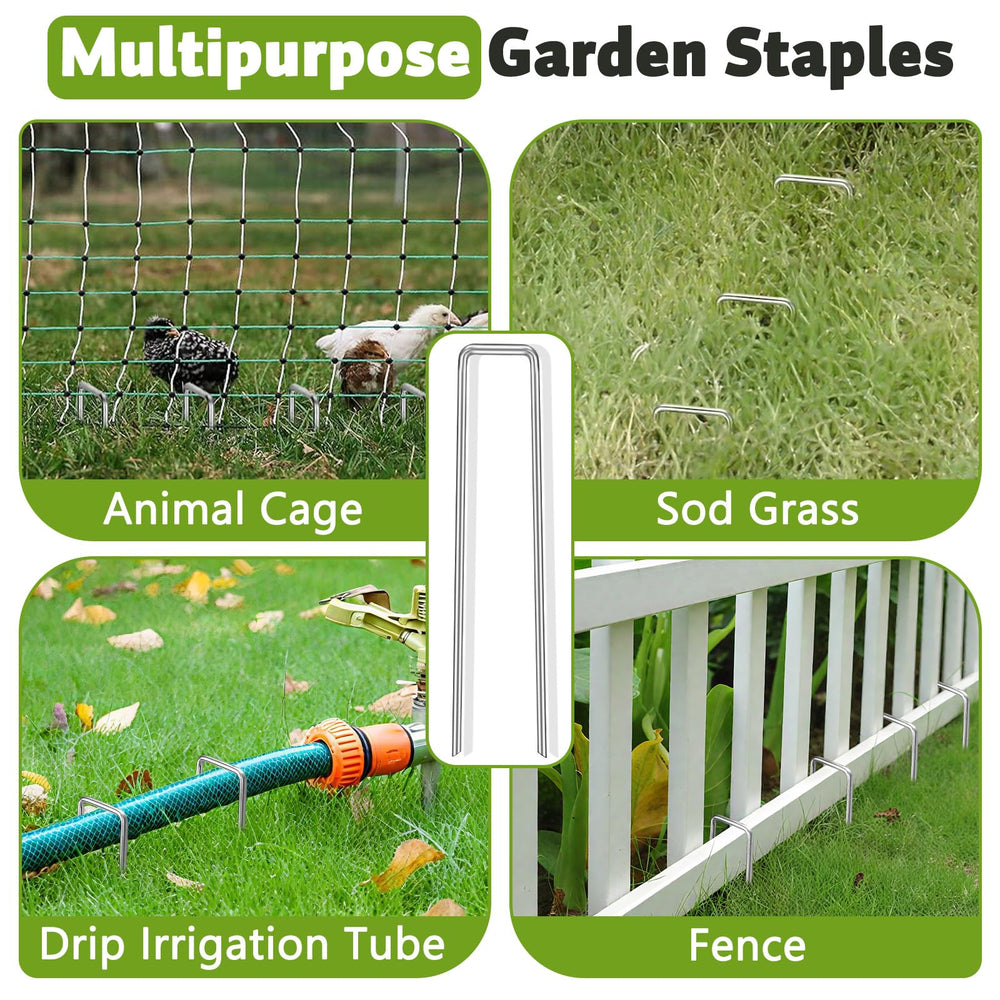 DUNPUTE staple holding drip irrigation tubing in place for leak-free layout benefit