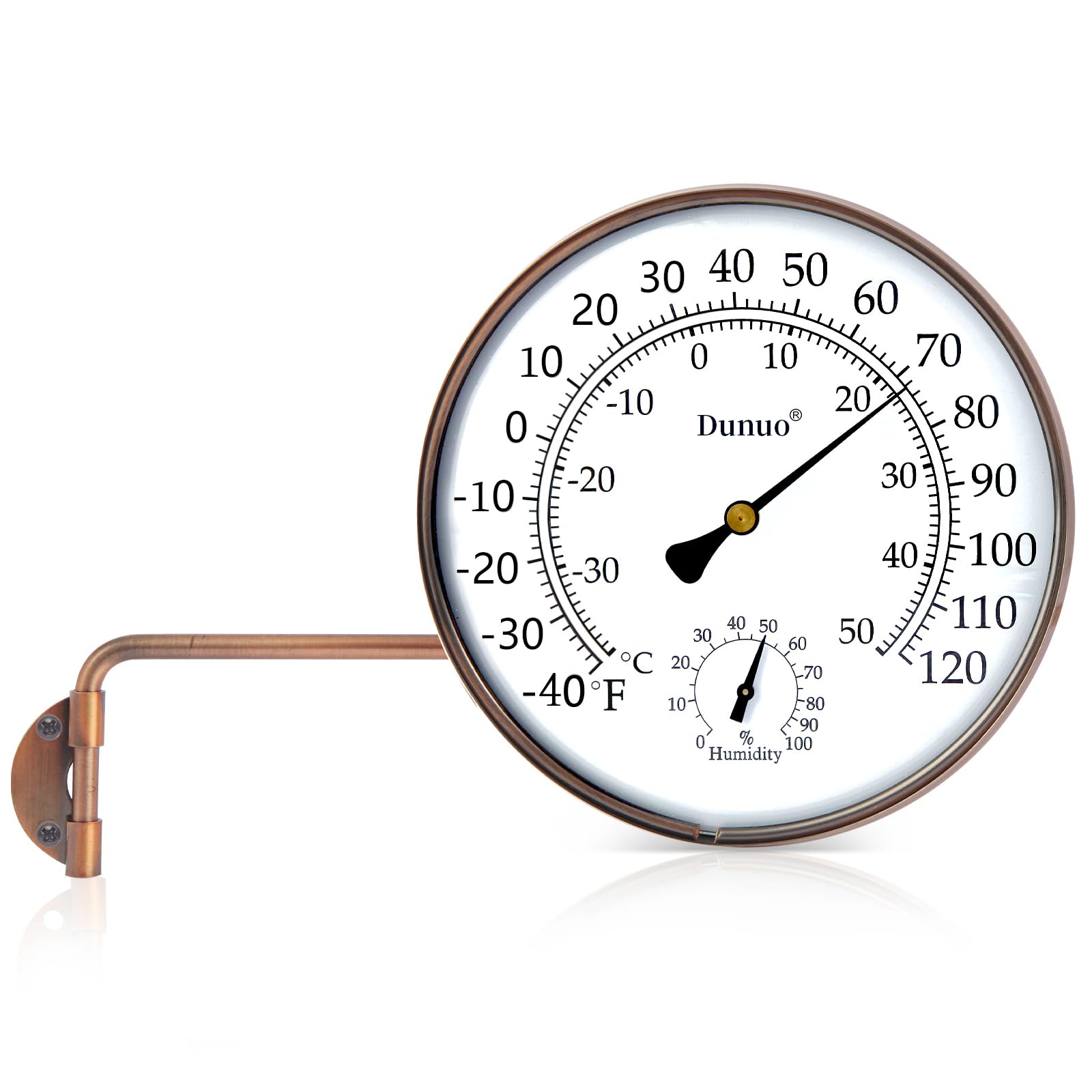 DUNUO front view antique copper dial, clear easy-read display benefit