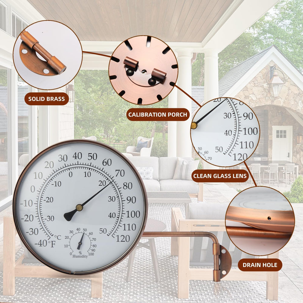 DUNUO detailed view of temperature scale and numbers for quick ambient condition checks