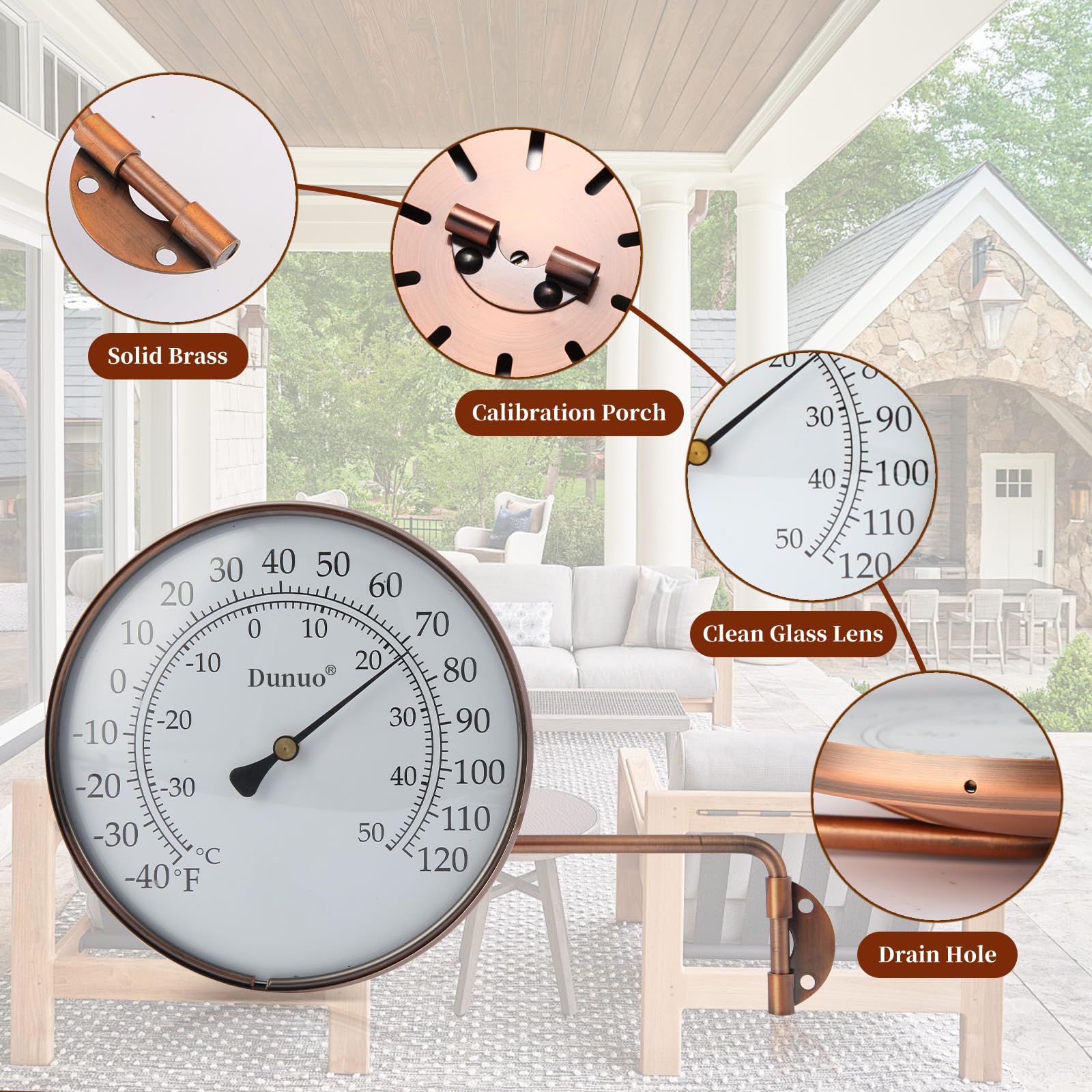 DUNUO thermometer held in hand to show compact size and portability benefit