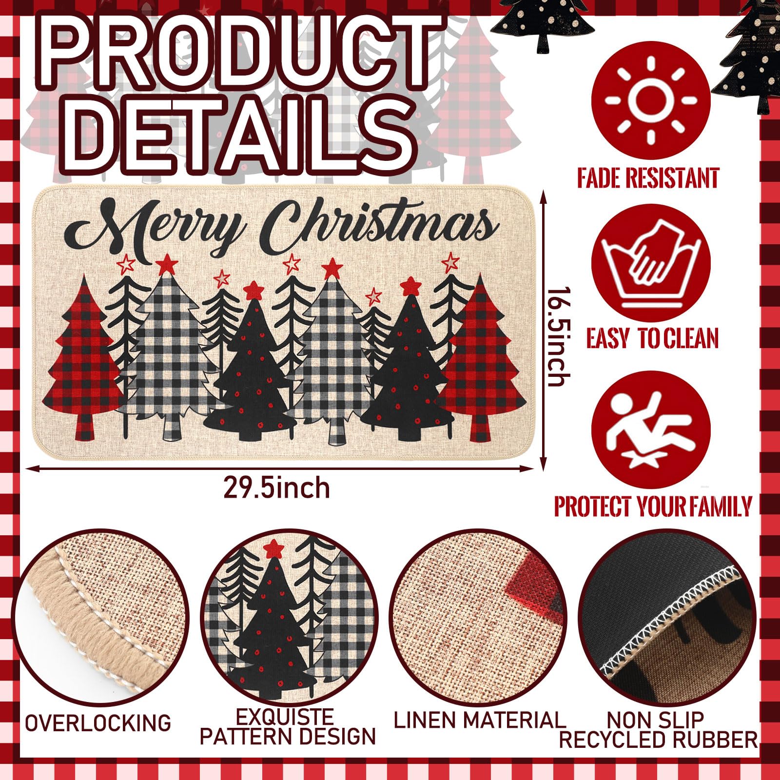 Dunzy full-length buffalo plaid runner adding farmhouse contrast