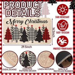 Dunzy full-length buffalo plaid runner adding farmhouse contrast