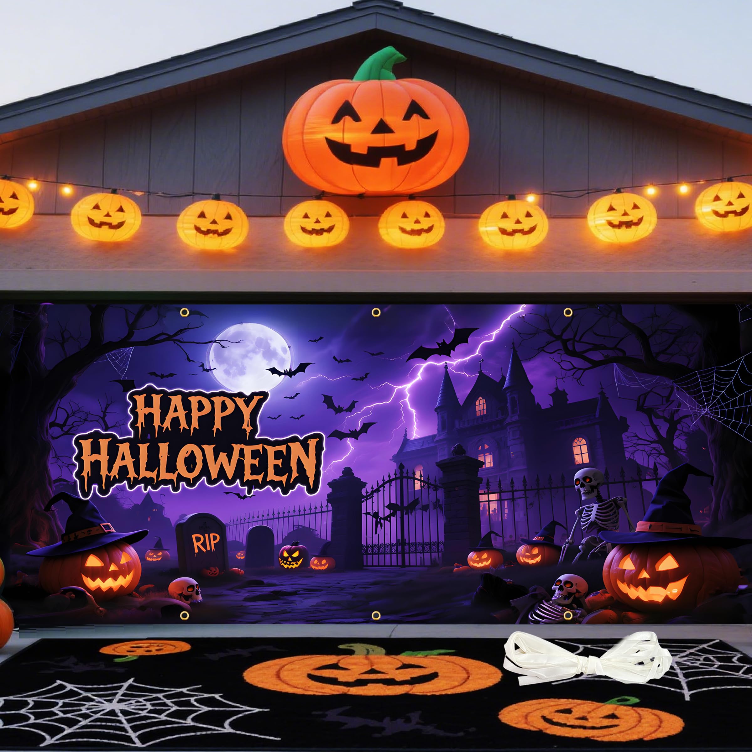 Duoduobuy banner used as porch photo booth backdrop, offers great party photos