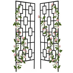 Duraaamo front view trellises showing modern grid and clean lines, enhances garden design