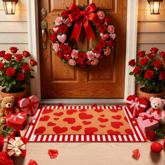 Duraaamo heart mat front view adds welcoming visual appeal