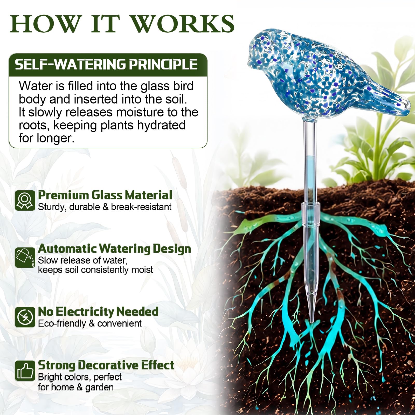 Duraaamo inserted in terracotta pot provides steady plant moisture