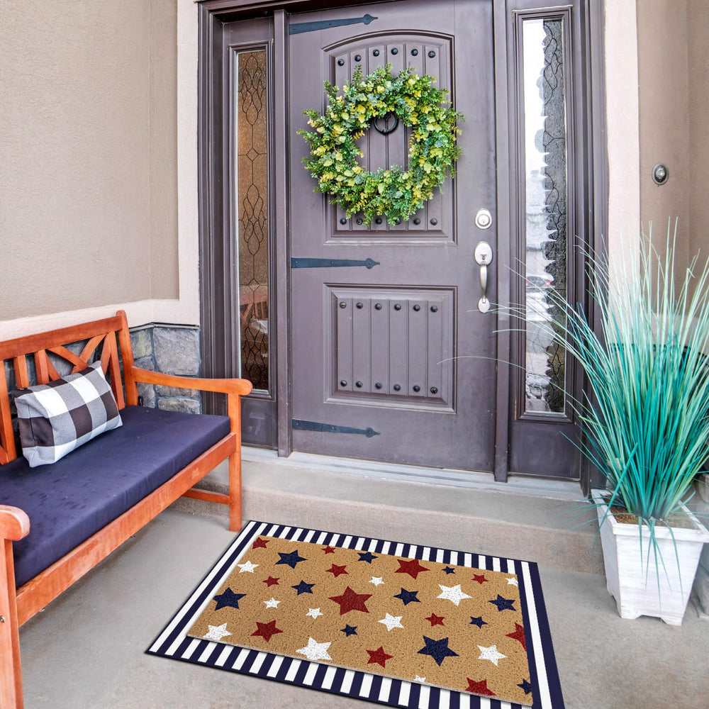 Duraaamo porch staged entrance showing festive curb appeal for guests
