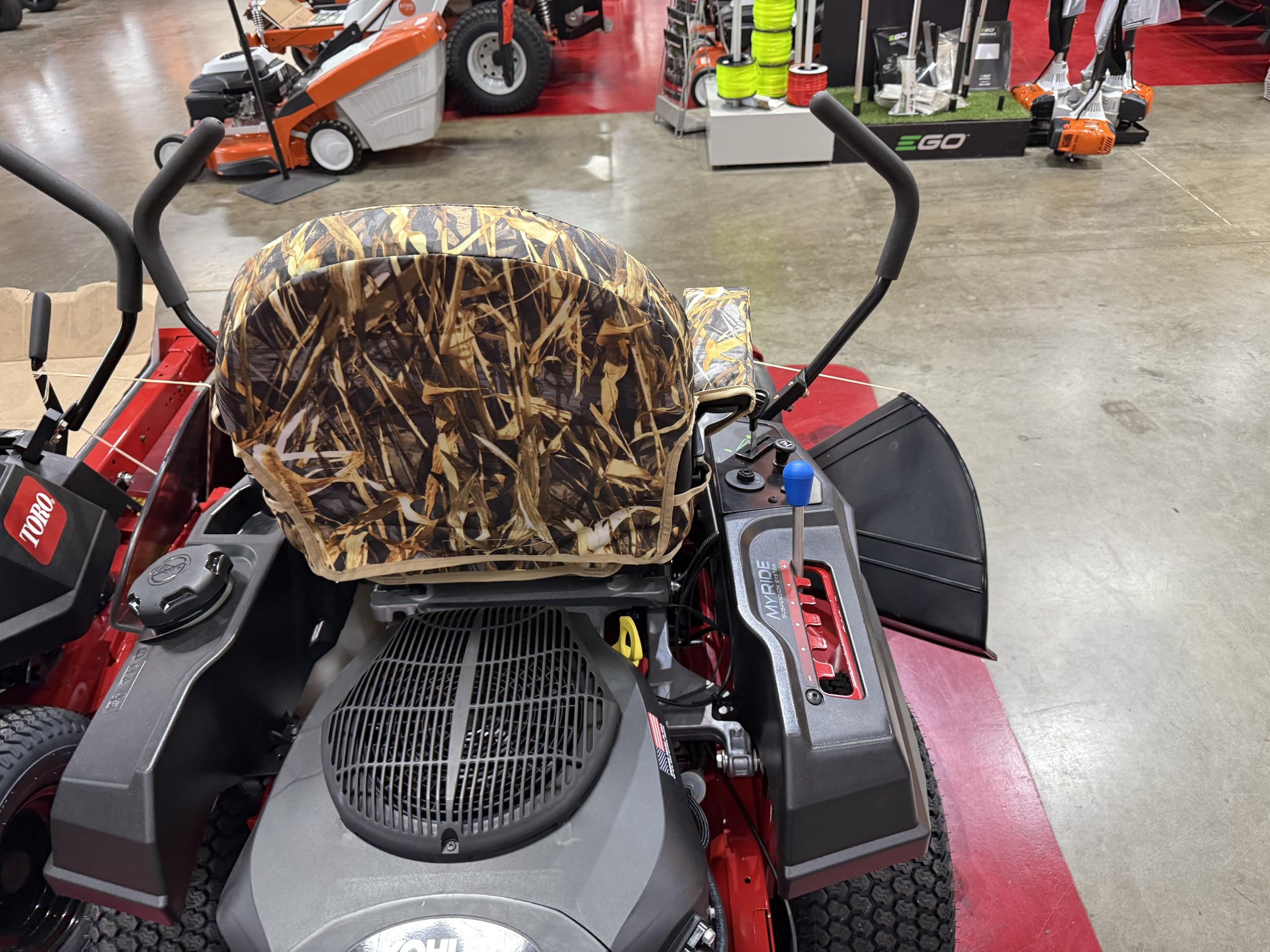Durafit installed on Toro TimeCutter showing exact fit and weather protection advantage