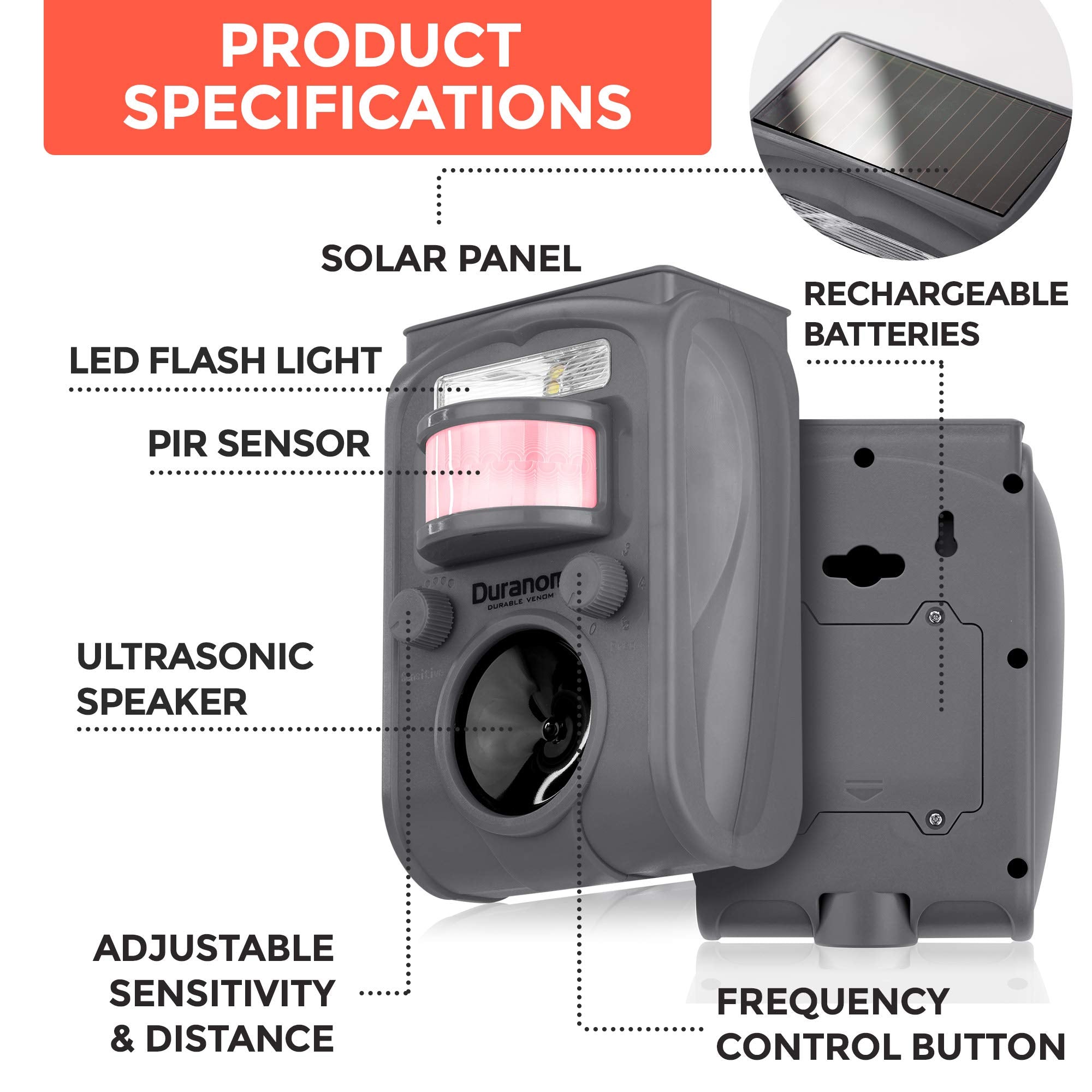 DURANOM solar panel close-up highlighting reliable sun charging outdoors