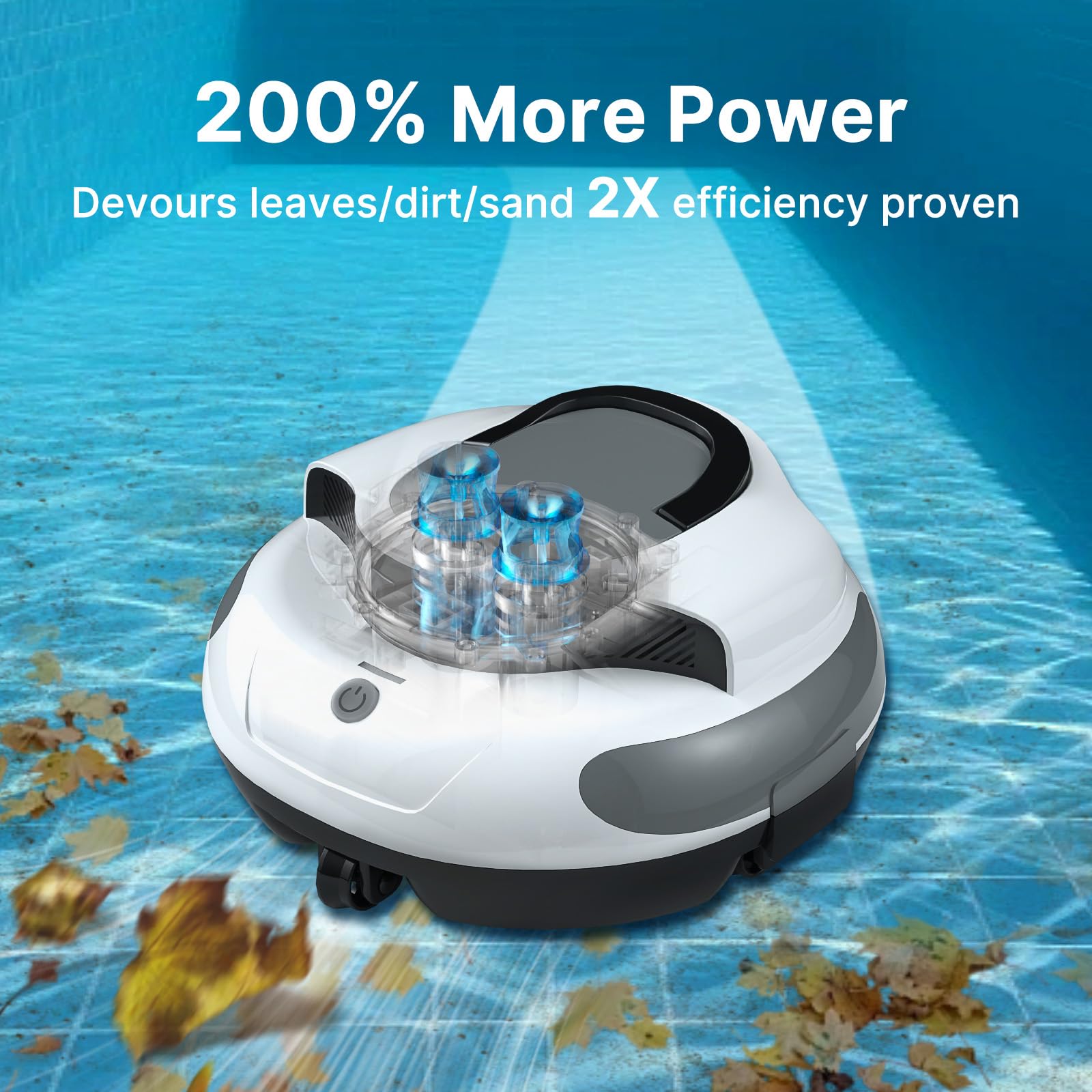 Duraon operating in a pool cleaning floor debris for hassle-free maintenance benefit