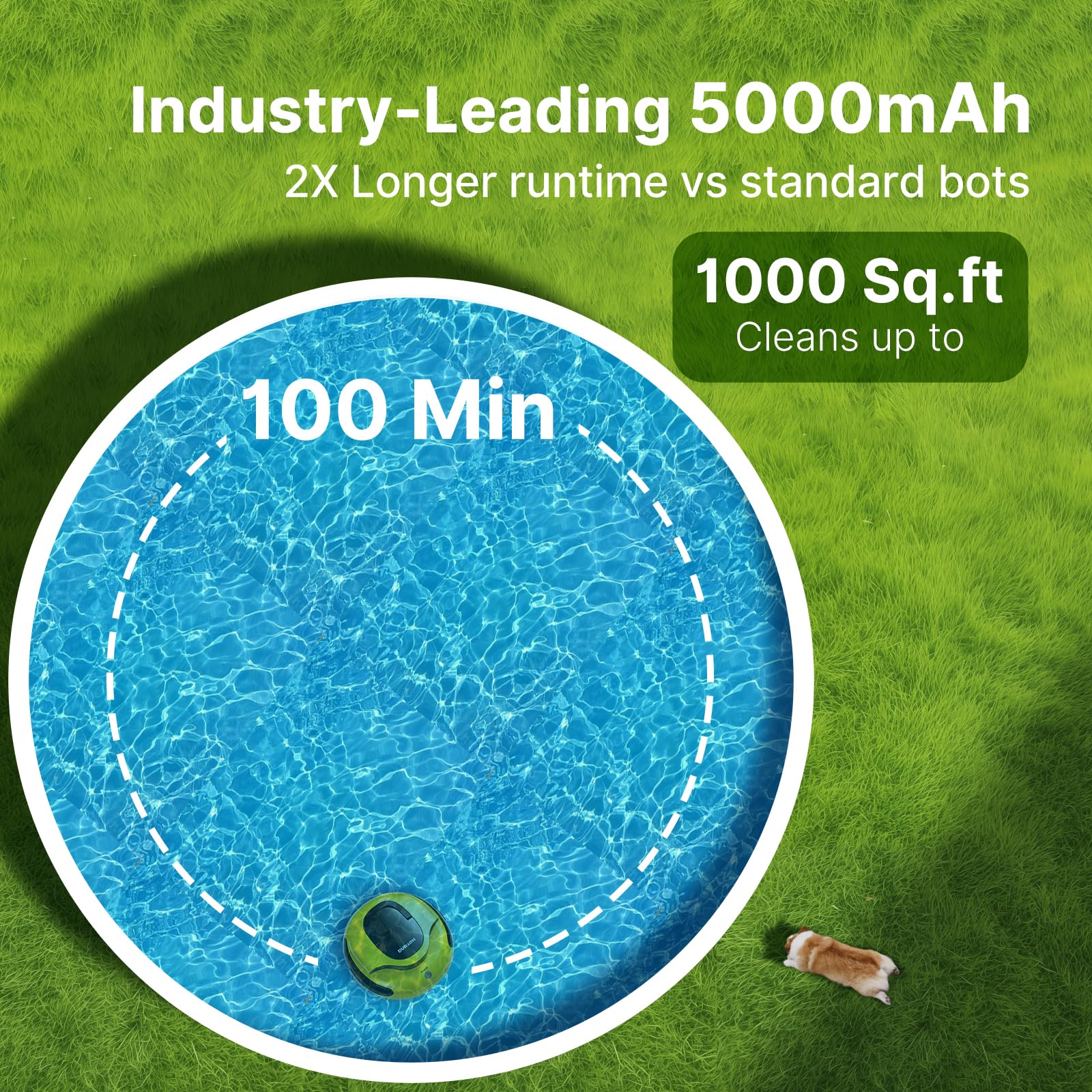Duraon lifestyle poolside image highlighting hassle-free pool care