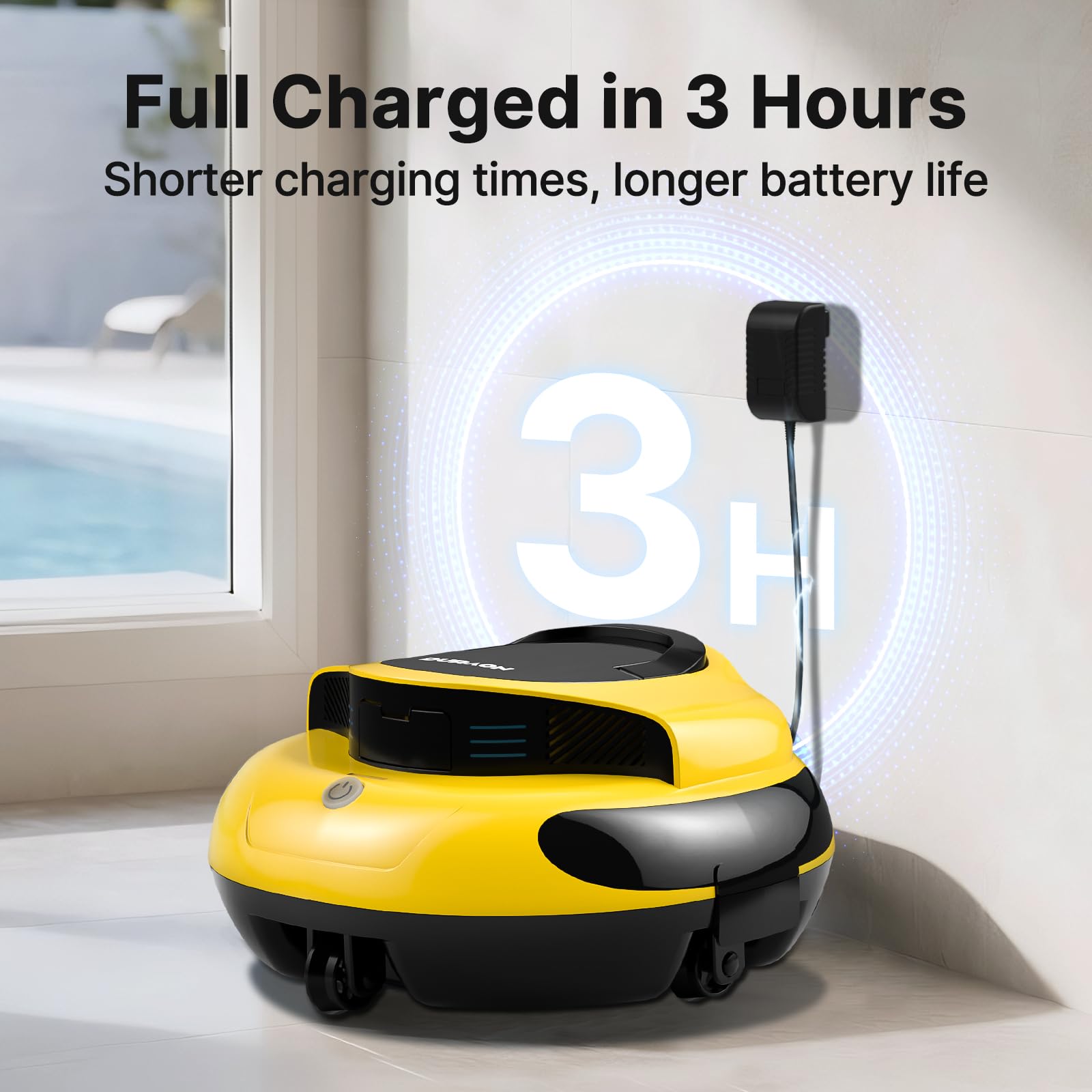 Duraon next to chair to show size and portability for storage