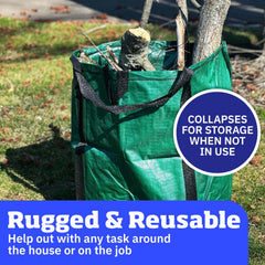 DURASACK carrying heavy yard debris demonstrating high capacity