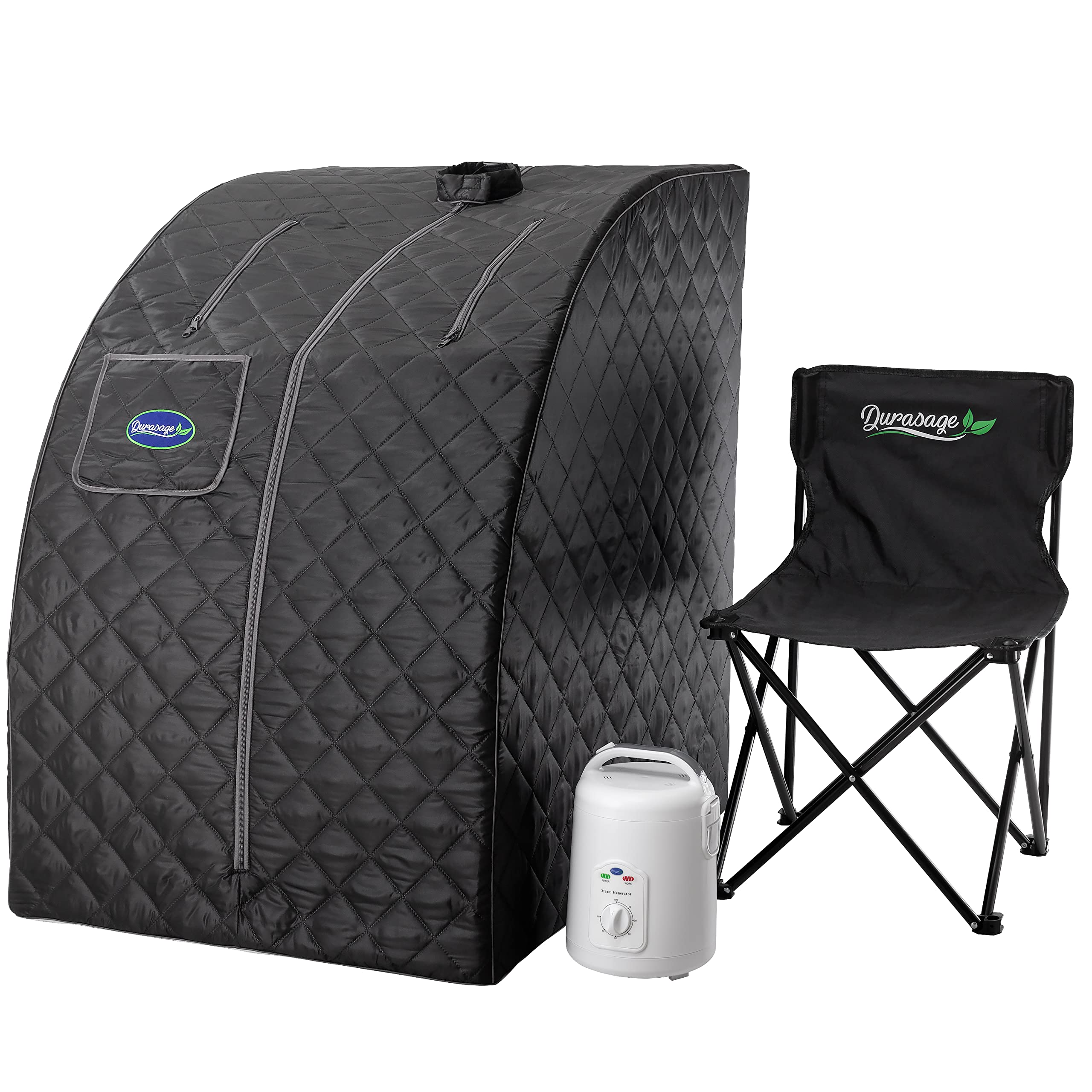 Durasage front view closed tent showing compact setup and space savings