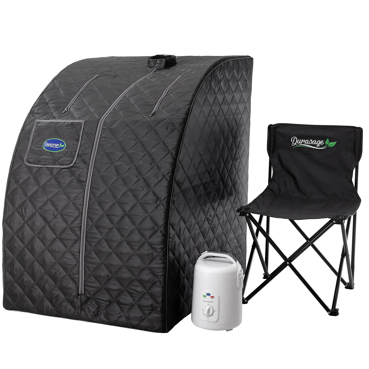 Durasage front view closed tent showing compact setup and space savings