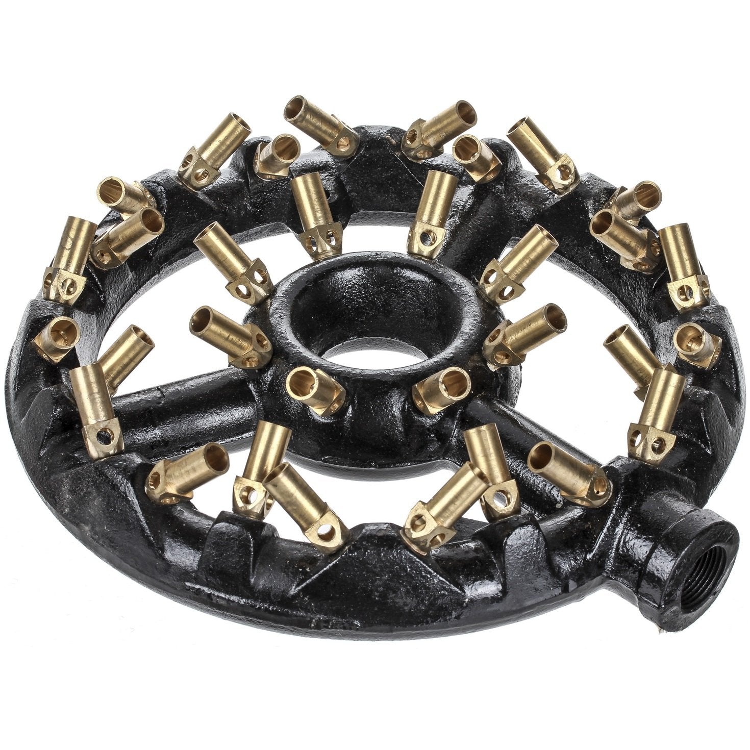DuraSteel front view cast iron jet burner showing round head and pipe inlet for powerful heating