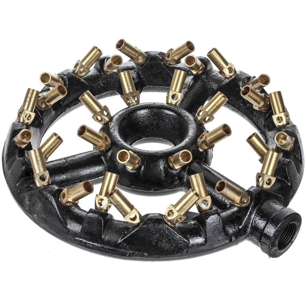 DuraSteel front view cast iron jet burner showing round head and pipe inlet for powerful heating