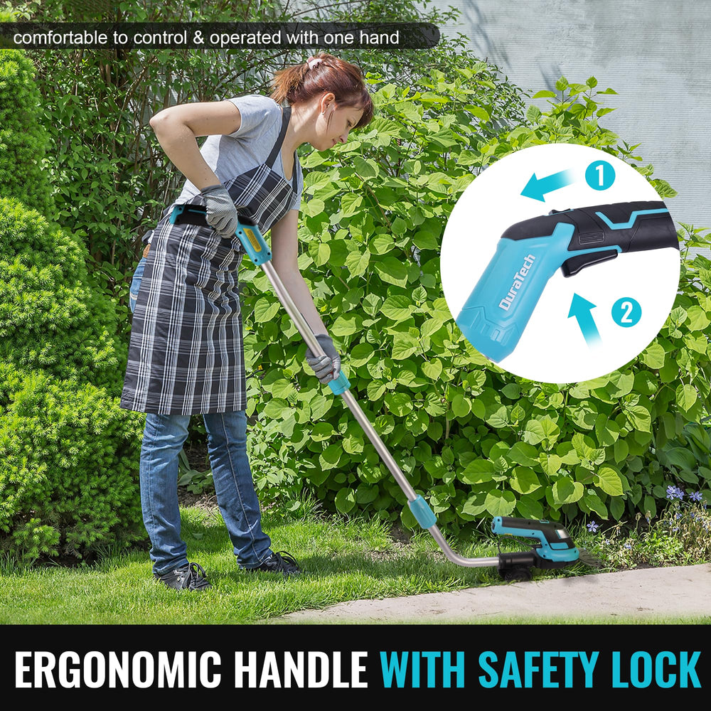 DURATECH ergonomic handle and dual control switches for safe comfortable grip