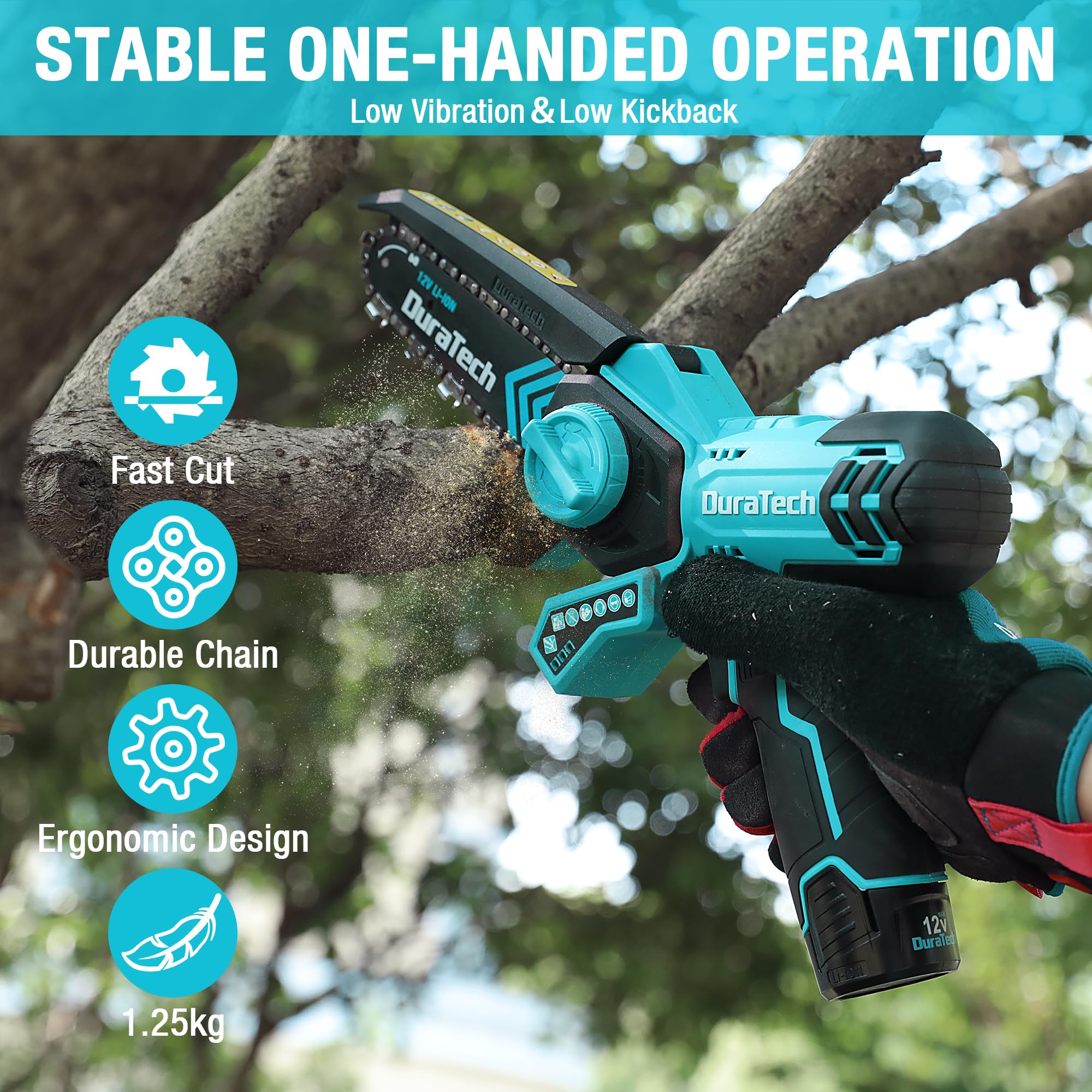 DURATECH ergonomic rubberized handle close-up for comfortable secure gripping benefit