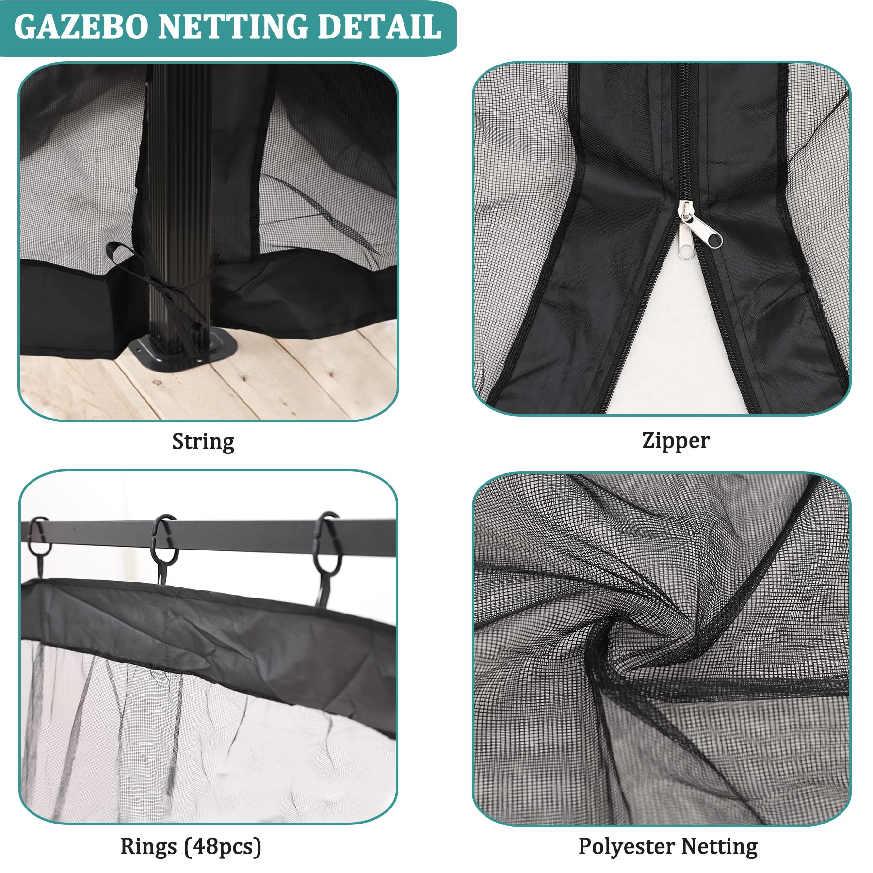 DURCOVER widened cloth bezel bottom edge providing reduced sagging benefit