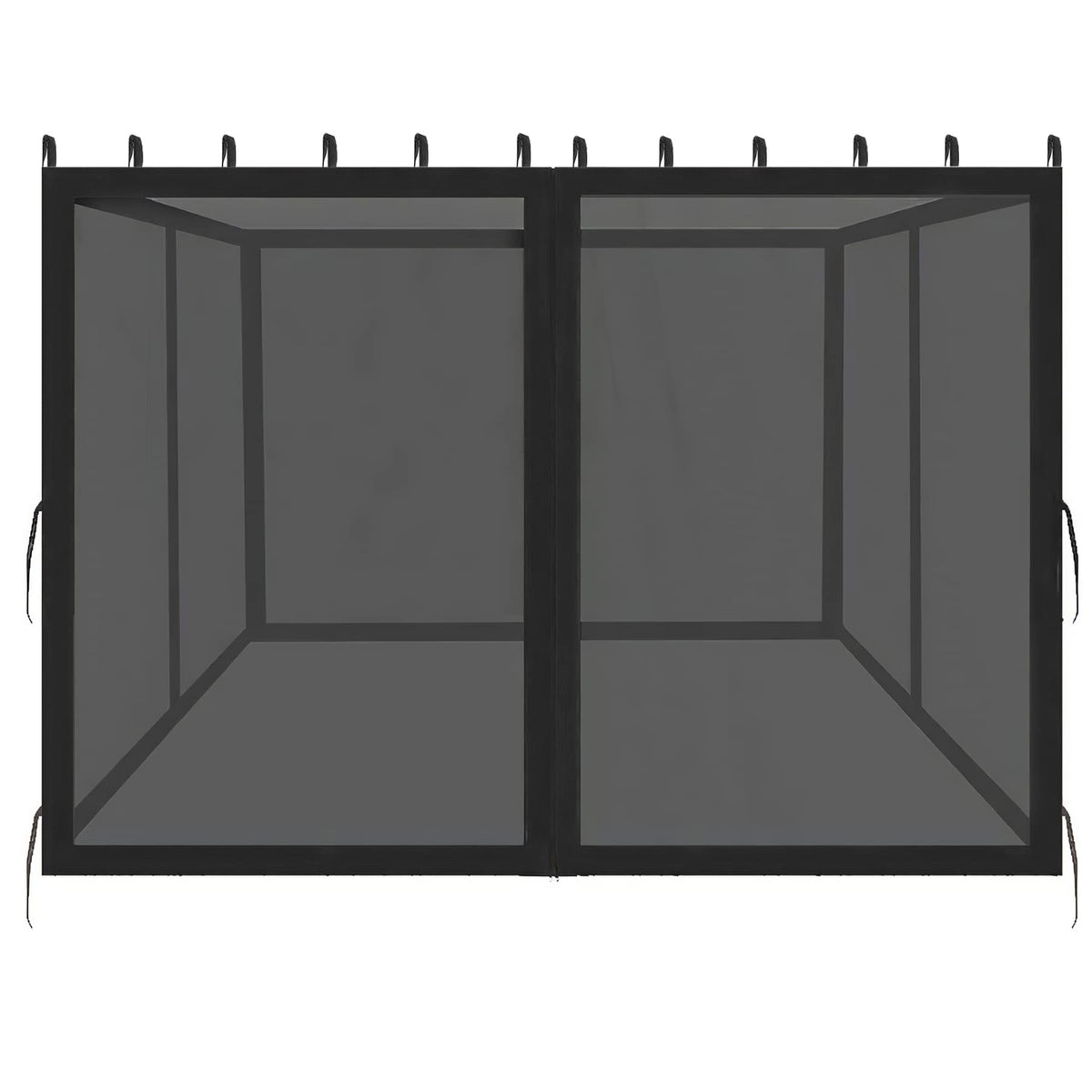 DURCOVER front view of assembled gazebo netting showing complete insect protection