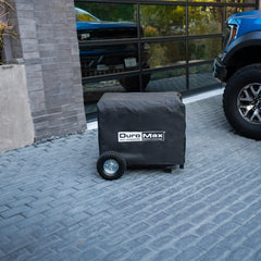 DuroMax cover side angle on generator with wheel kit protecting components