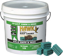 Durvet MOTOMCO Hawk 9 lb pail front view showing label and secure lid, improves storage safety