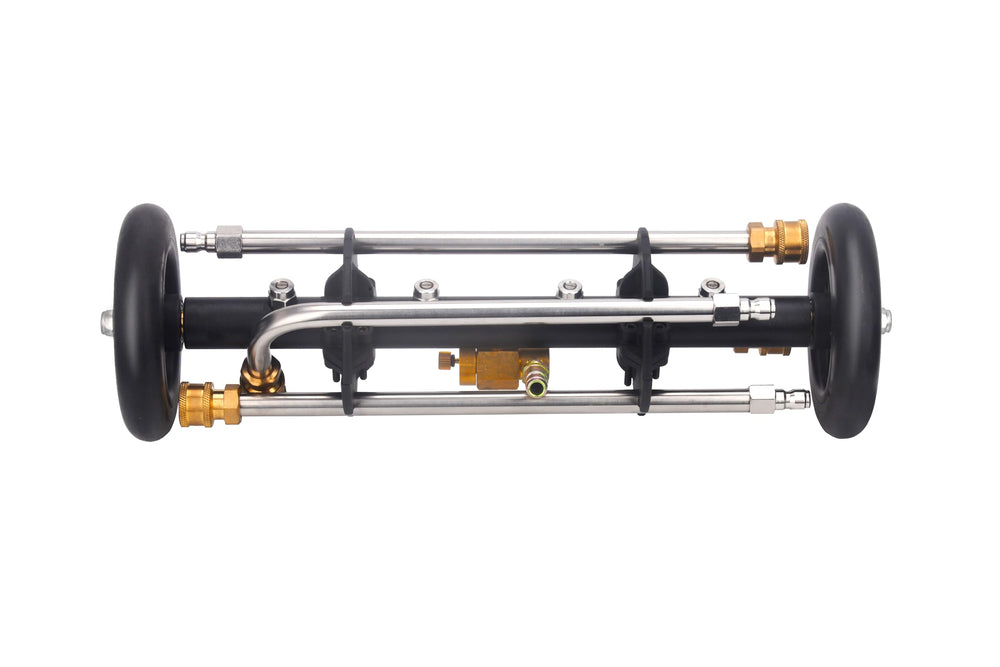 DUSICHIN product beside a standard hose to show scale, helps visualize size and reach