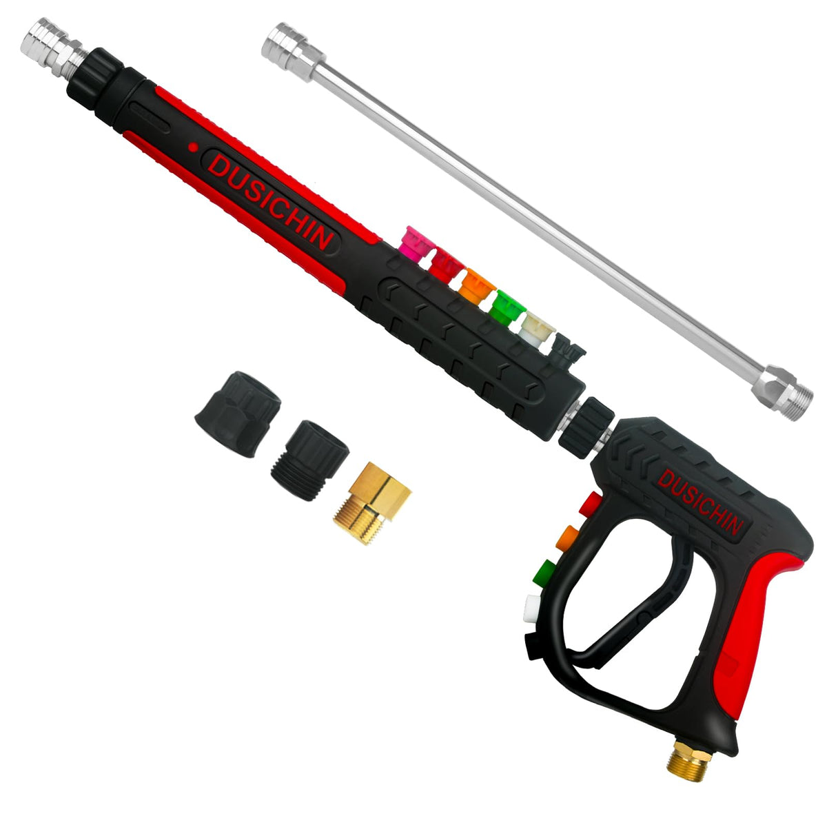 DUSICHIN front view of pressure washer gun showing compact design and control