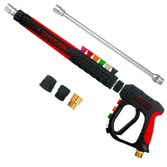 DUSICHIN front view of pressure washer gun showing compact design and control