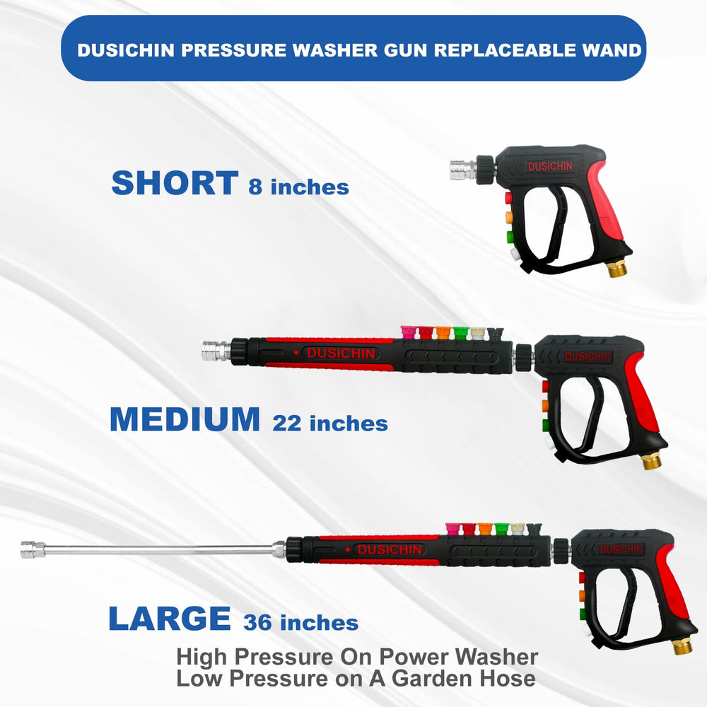 DUSICHIN long wand fully extended for safer reach and reduced bending