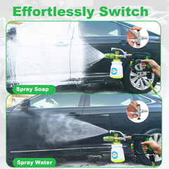 DUSICHIN short wand foam cannon foaming a car to improve cleaning efficiency