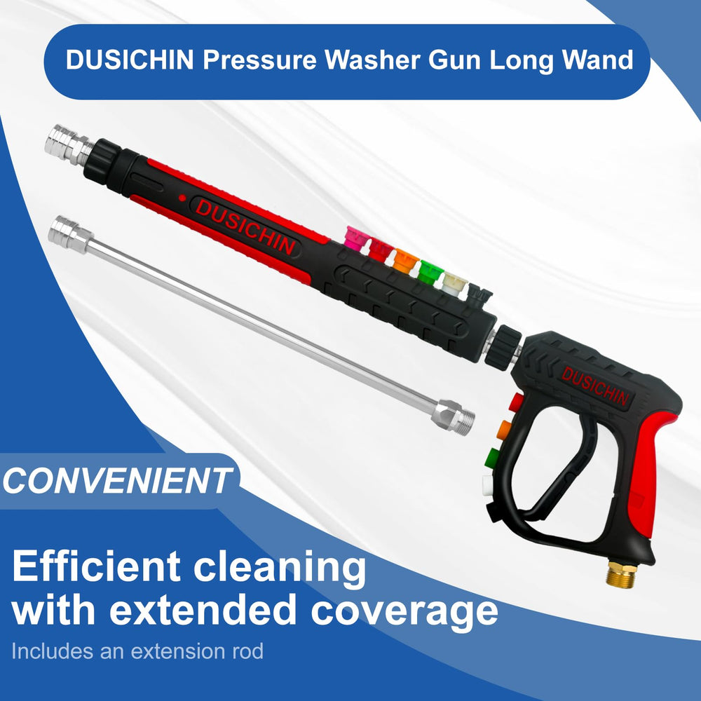 DUSICHIN wand used with undercarriage attachment showing tight access cleaning