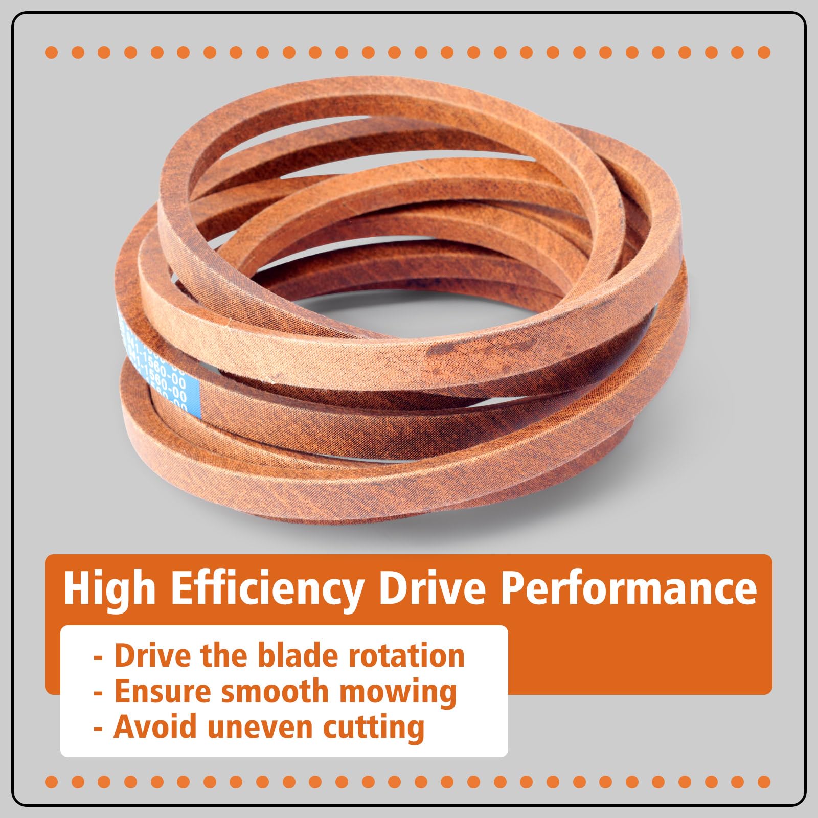 Dusledel belt material texture highlighting vibration damping and longevity
