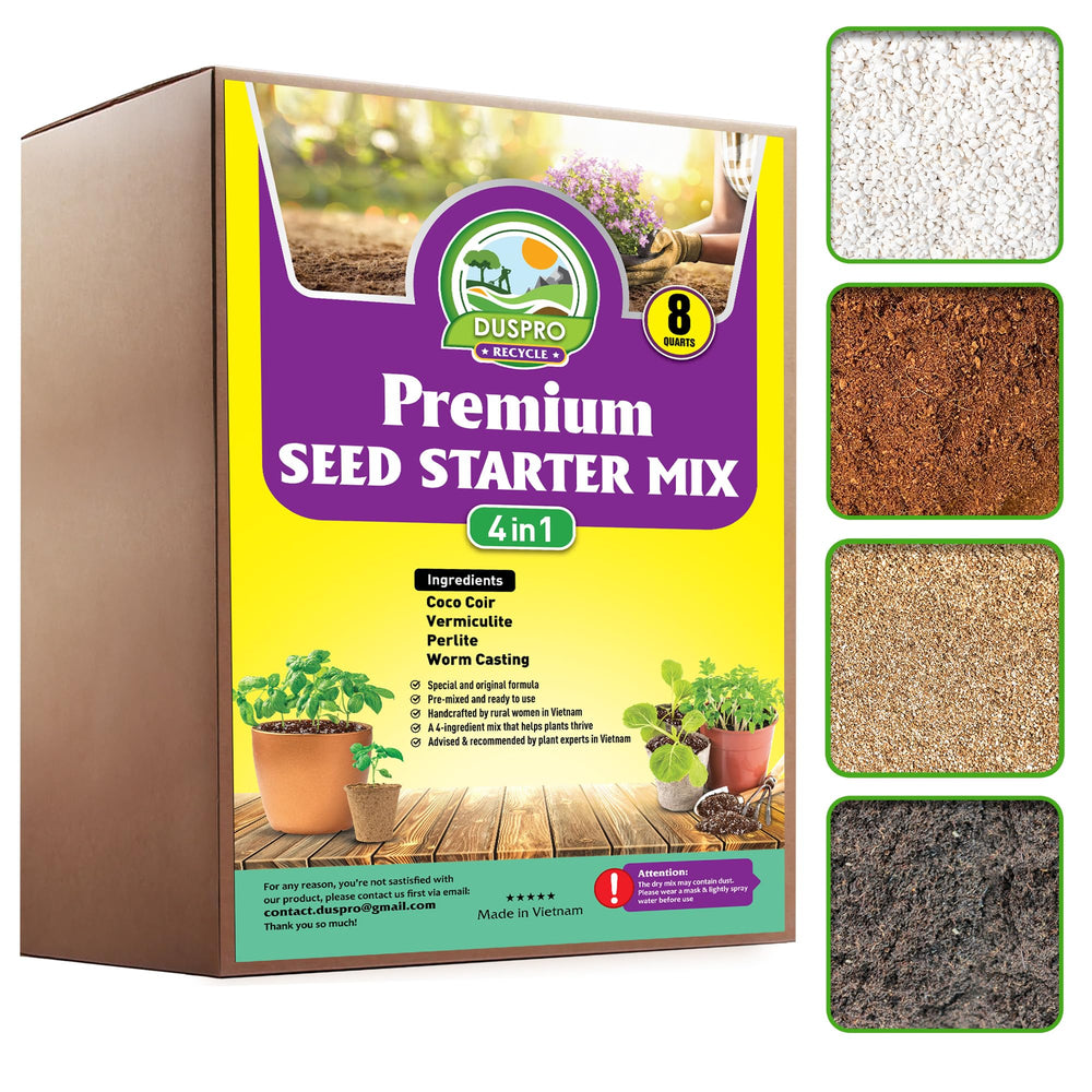 Duspro front packaging 8 QT showing product and easy-use benefit