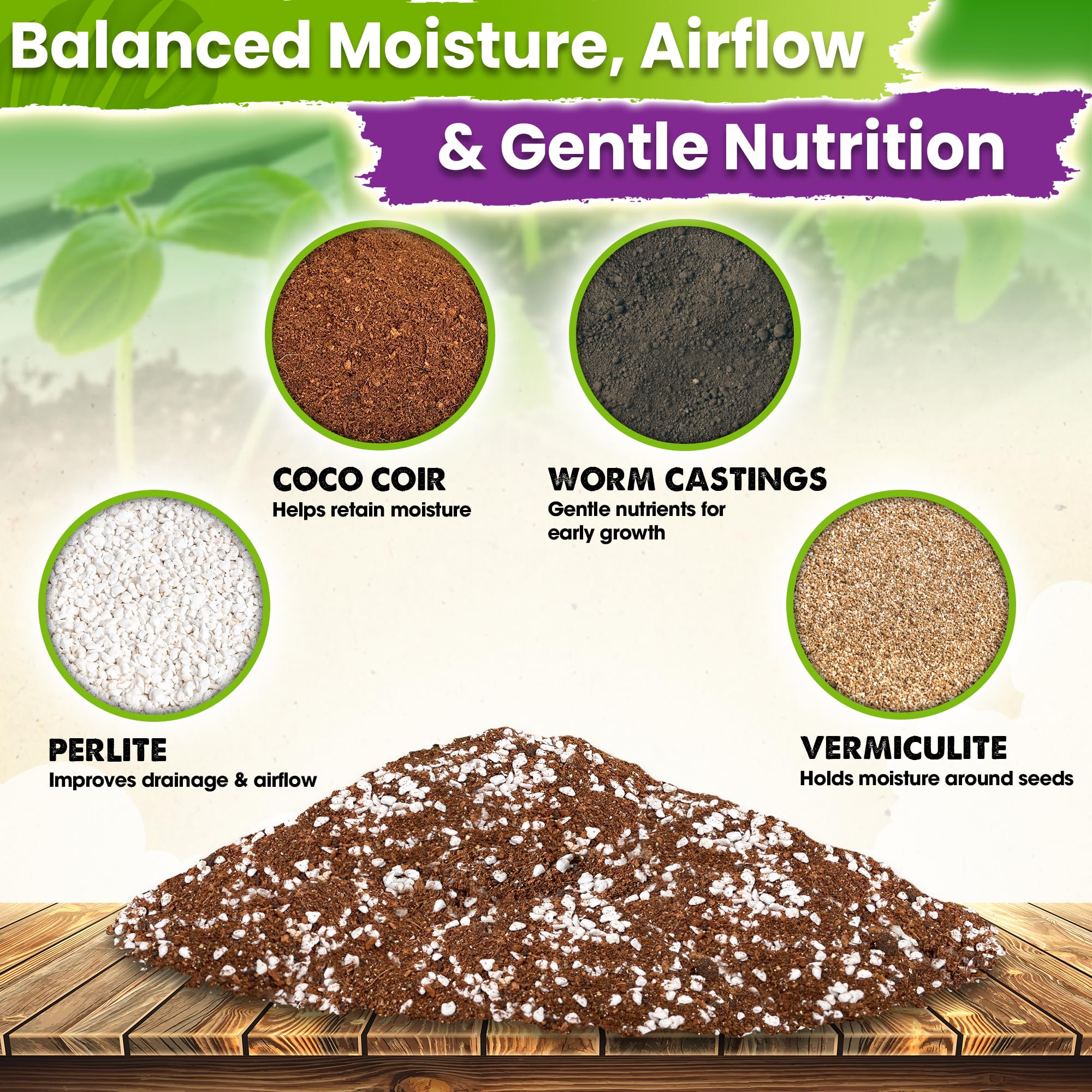Duspro mix in seed tray supporting healthy early root development