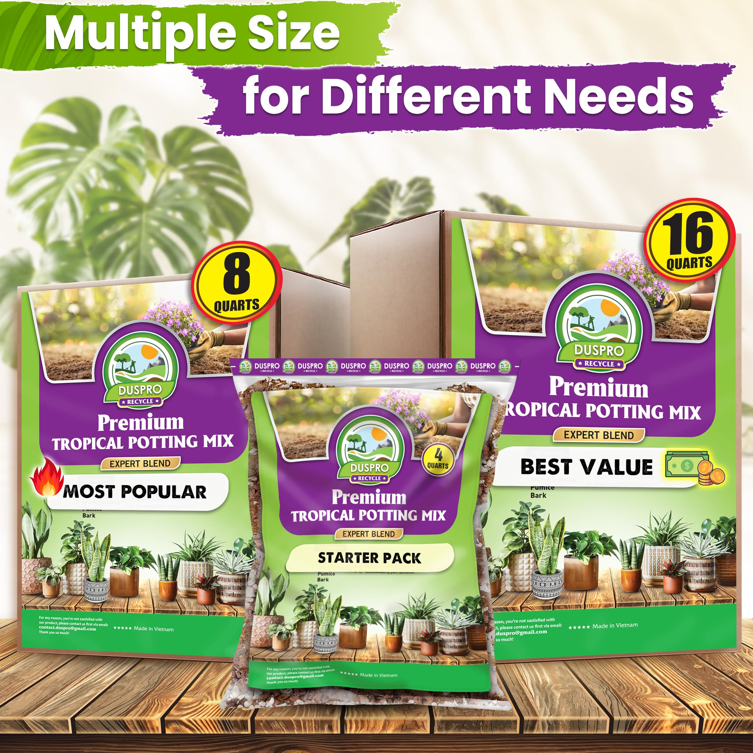 DUSPRO product label and ingredient list highlighting quality and composition
