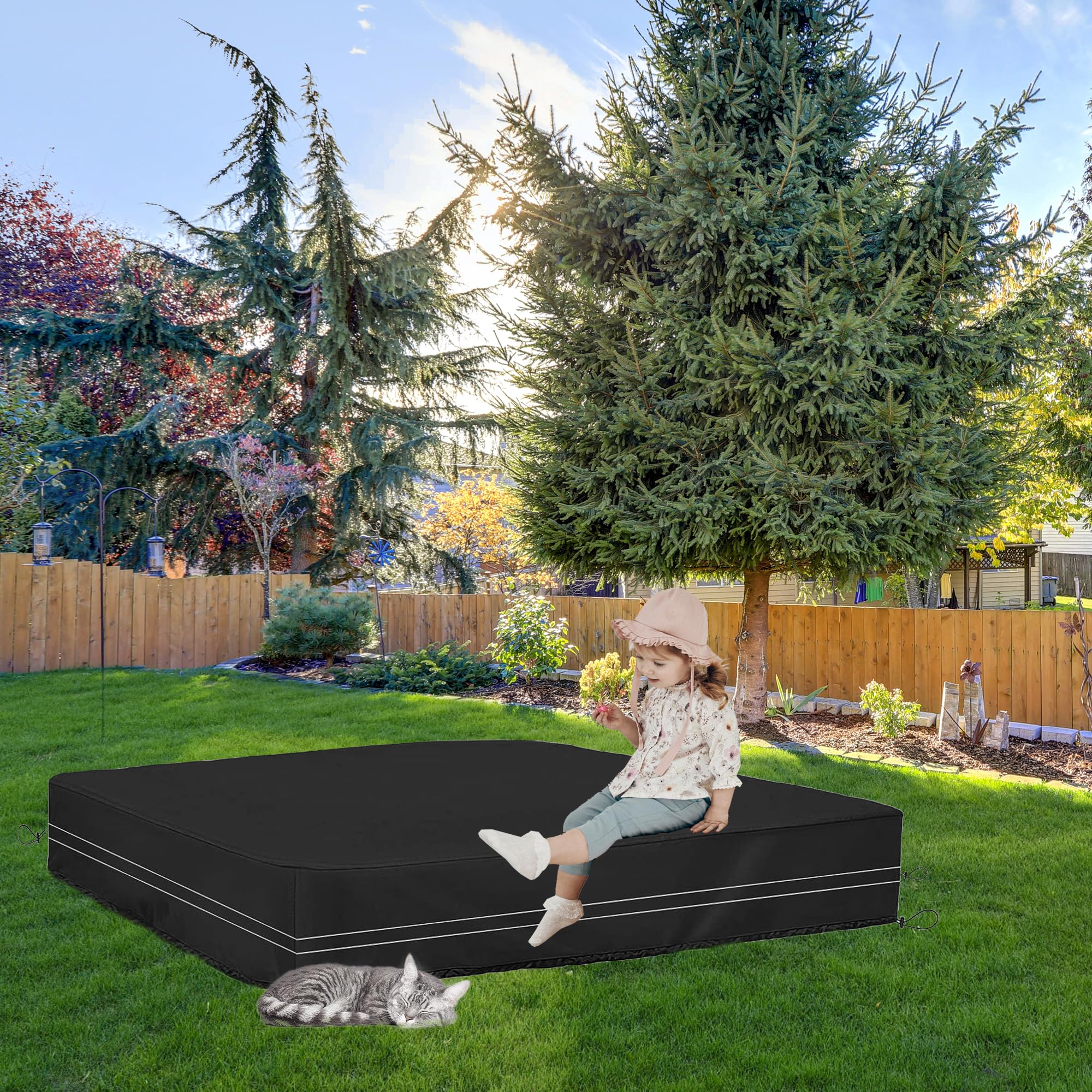 DUSTYPROTE folded cover in storage demonstrating compact offseason convenience