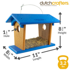 DutchCrafters hinged roof open showing easy mealworm refill benefit
