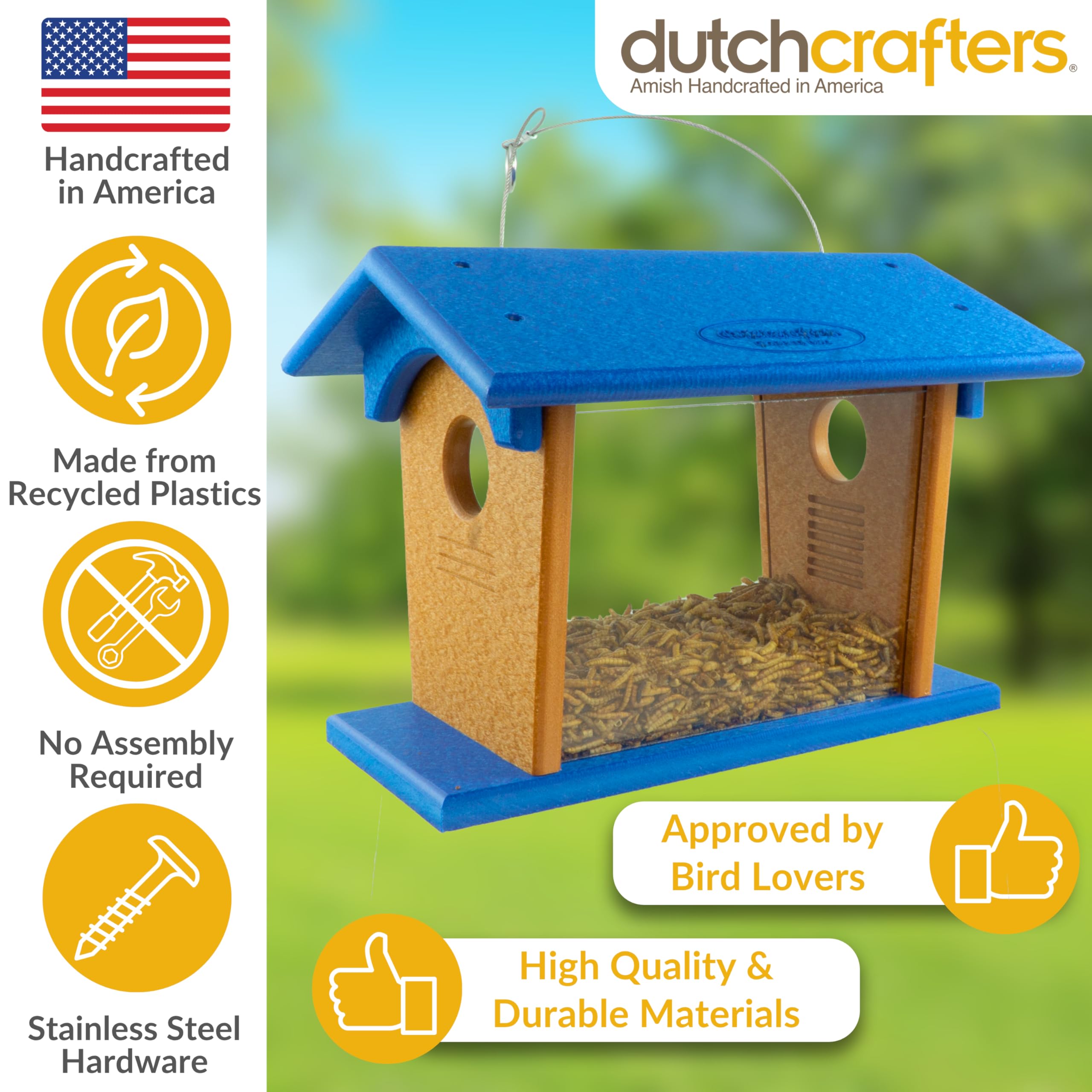 DutchCrafters stainless hanging cable detail for rust-resistant support