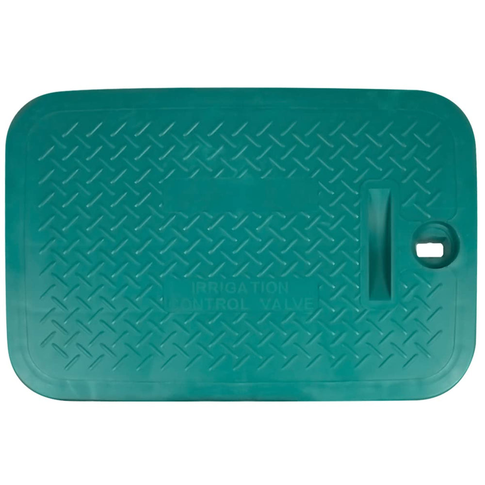 DVECUE front view of rectangular valve box cover showing sturdy lid and fit benefit