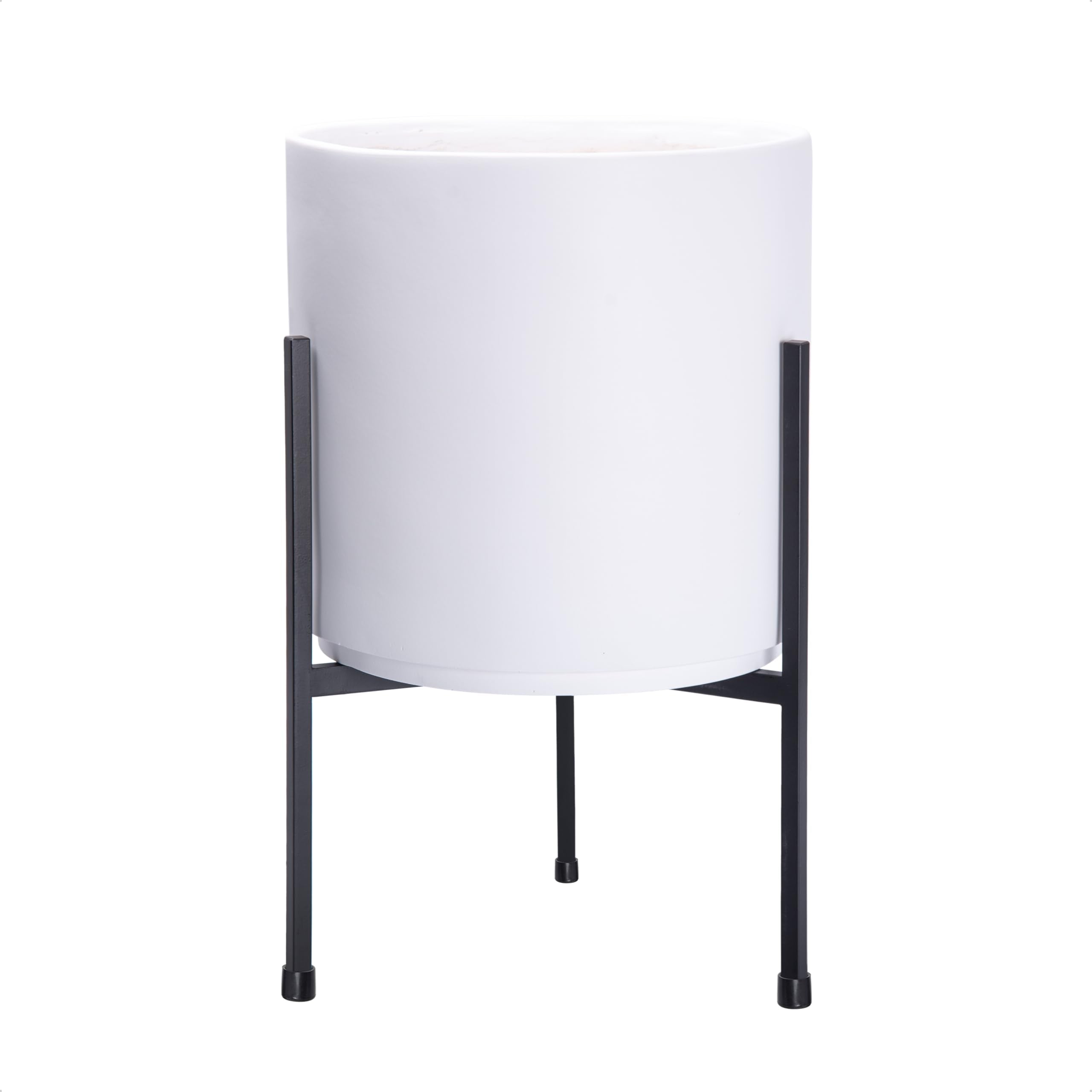 D'vine Dev front view of white cylinder planter showcasing clean silhouette and appeal