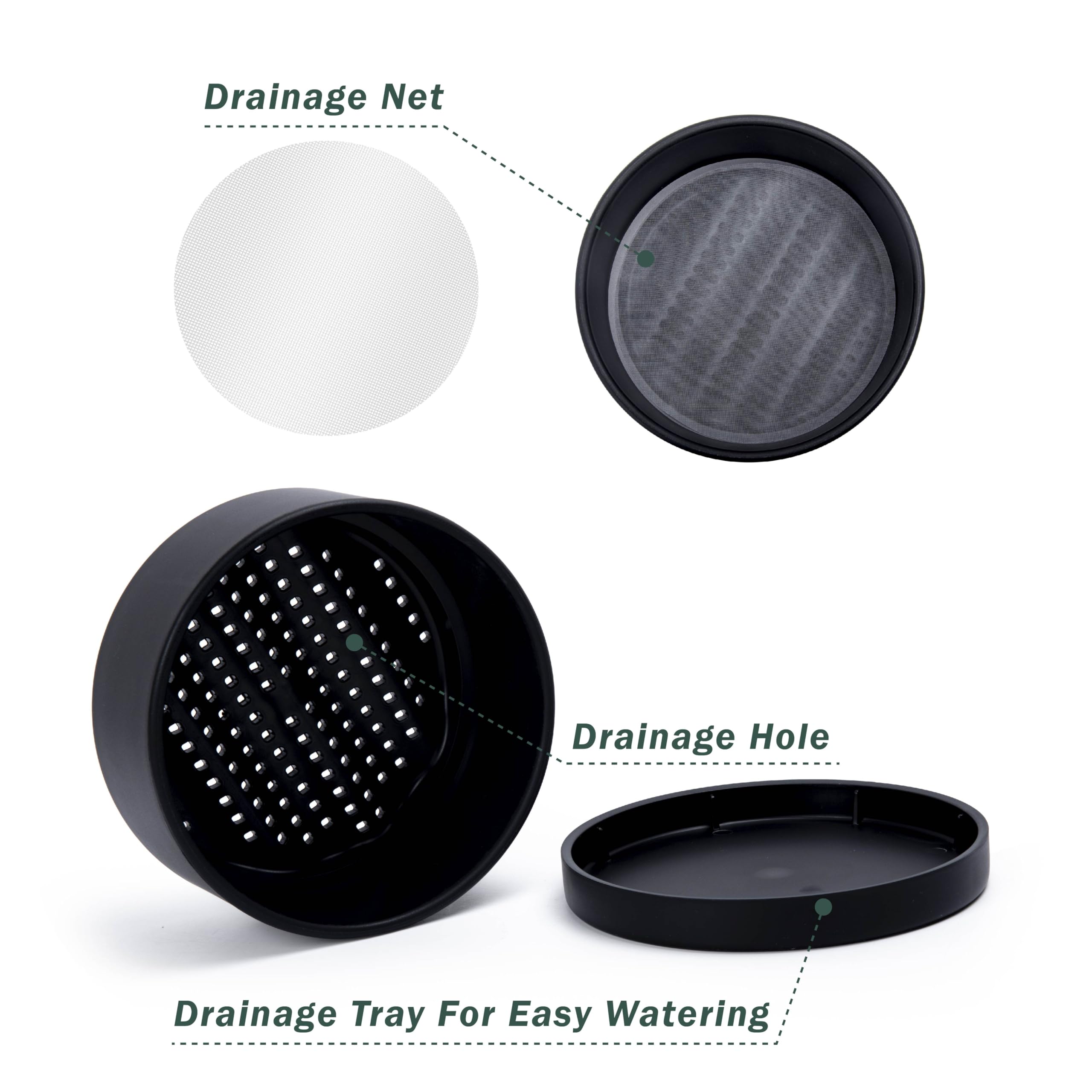 D'vine Dev detachable saucer fitted under pot protecting surfaces from runoff